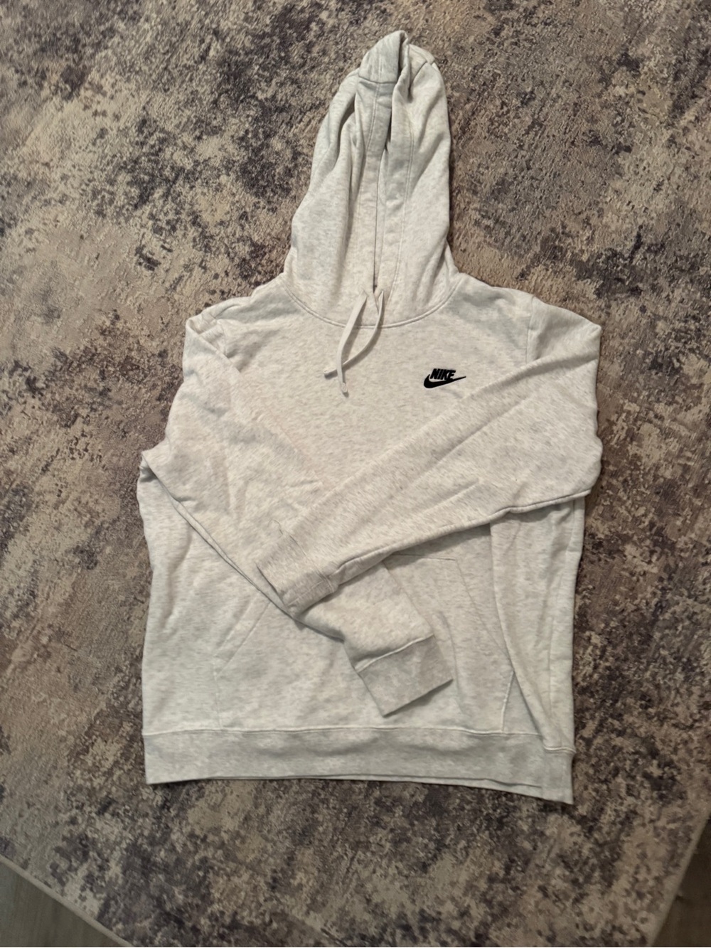 Nike Light Gray Pullover Hoodie with Black Swoosh